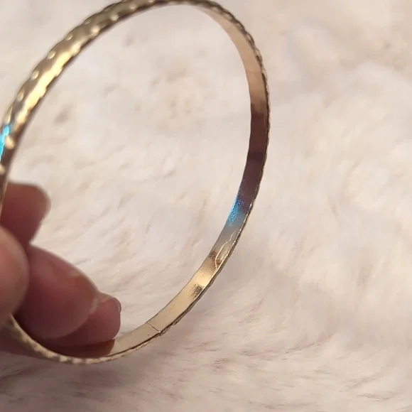 Two Silver Toned Textured Pattern Bangles - Picture 9 of 10